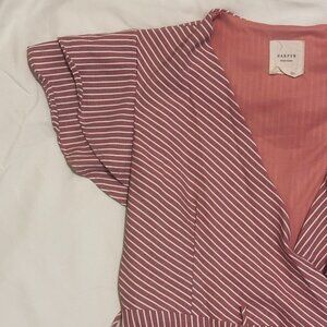 Harper Heritage Pink striped wrap dress